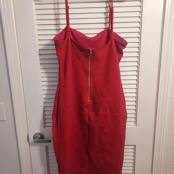 Lulus Paulina Red Bodycon Midi Dress (XL) - Picture 3 of 4